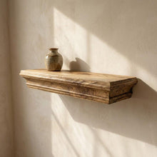 Load image into Gallery viewer, Solid Wood Fireplace Mantel Shelf, Rustic Floating Shelf, Home Decor, Wooden Carved Shelf