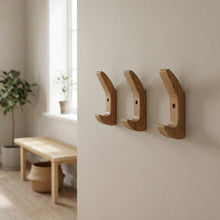 Load image into Gallery viewer, Modern wall hook - Made of solid wood, Wooden Wall Hook - Pack of 3