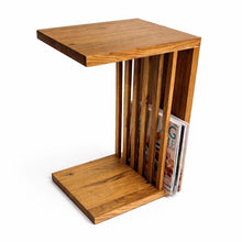 Load image into Gallery viewer, Royal C-Shaped Wooden Side Table | Handcrafted Oak Coffee & Nightstand | Modern Design, Customizable, Durable, Living Room, Laptop Table, Luxury Furniture
