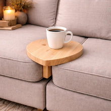 Load image into Gallery viewer, Wooden Handmade Small Sofa Table cum Tray , Heart-Shaped Sofa Arm Tray | Personalized Wooden Couch Tray | Gift for Couples | Handmade Gift Idea, Solid Wood