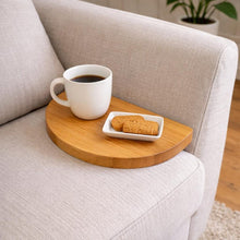 Load image into Gallery viewer, natural Wood , Handmade Wooden Sofa Tray | Clampable Couch Arm Tray | Modern Design, Organizer, Brown