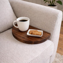Load image into Gallery viewer, natural Wood , Handmade Wooden Sofa Tray | Clampable Couch Arm Tray | Modern Design, Organizer, Brown