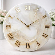 Load image into Gallery viewer, Soft Elegant Epoxy Resin Wall Clock: Natural Stones, Modern Art Decor -10 Inch