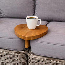 Load image into Gallery viewer, Wooden Handmade Small Sofa Table cum Tray , Heart-Shaped Sofa Arm Tray | Personalized Wooden Couch Tray | Gift for Couples | Handmade Gift Idea, Solid Wood