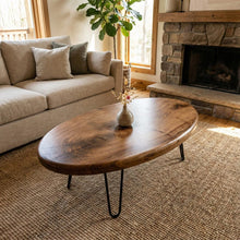 Load image into Gallery viewer, Solid Wooden Live Edge Coffee Table , Farmhouse Table – Rustic Wood, Customizable