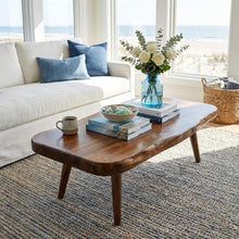 Load image into Gallery viewer, Modern Wooden Coffee Table - Handmade Minimal Living Room Center Table - Rustic Solid Wood Coffee Table - Handmade Natural Living Room Table