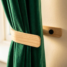 Load image into Gallery viewer, Luxury Curtain Holdbacks | Wooden Curtain Tie Backs | Wooden Curtain Hooks | Modern Minimalist Holdbacks - Pack of 2
