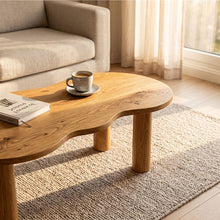 Load image into Gallery viewer, Organic Teak Wood Coffee Table – Sculptural Modern Japandi Living Room Furniture