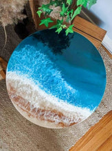 Load image into Gallery viewer, Resin Table , Resin Art Table, Epoxy table, Epoxy table with Wood Work, Resin Coffee Table , Customized Resin Tables, Customized River Table, Customized Epoxy Table, Epoxy Sea Art, Natural Ocean Wave Resin Side Table, Resin Sofa Table, , Beach Theme Table
