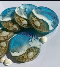 Load image into Gallery viewer, Bulk Order For New Year and Christmas, Resin Coasters with any design and theme, beach, flowers ,stones ,pearls, give aways for any occasion at most affordable prices and quick delivery - Pack of 10