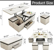 Load image into Gallery viewer, Folding Coffee Table cum Dining Table, Convertible Coffee table to Dining Table with Drawers