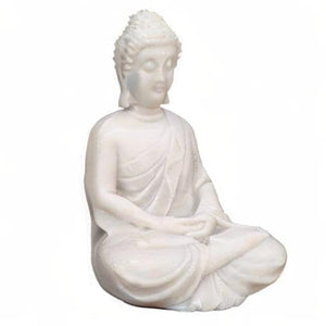 Pack 1 Meditation Buddha White Premium Rare Handcrafted Polymarble Meditation/Dhyan White Buddha Statue Lord Figurine/Idol,Medium