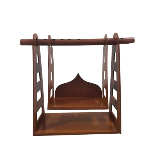 Wooden Laddu Gopal Jhula, Traditional Krishna Swing for Temple, Handmade Decorative Religious Pooja Mandir