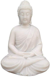 Pack 1 Meditation Buddha White Premium Rare Handcrafted Polymarble Meditation/Dhyan White Buddha Statue Lord Figurine/Idol,Medium