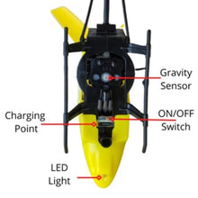 Load image into Gallery viewer, KIDZYMON® RC Helicopter with Hand Gravity Sensor, Flying Remote Control Helicopter Toy, Chargeble, 3D Light &amp; Safety Sensor for Kids Age 4+ Years I Pack of 1 (Yellow)

