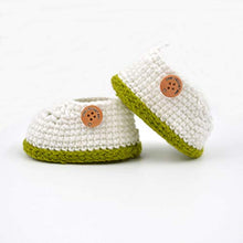 Load image into Gallery viewer, Double Layer Crochet Baby Girls Booties Green
