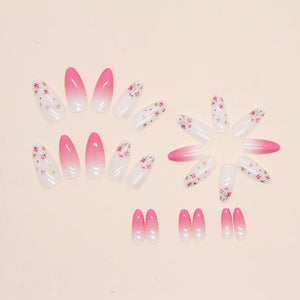 Buddy Jelly Trends 24pcs Stick-on Nails set, with Easy Glue Tab application, Nails are Reusable & Unbreakable (W501)