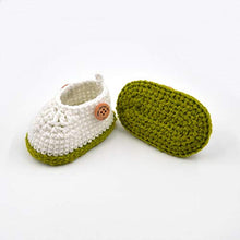 Load image into Gallery viewer, Double Layer Crochet Baby Girls Booties Green
