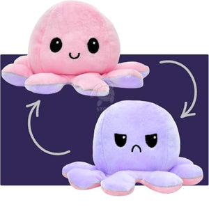 Octopus Plushie Reversible Soft Toys for Kids | Plush Soft Toys for Baby Boys and Girls| Best Gift | Octopus Soft Toy for Kids -Purple Pink