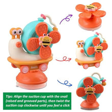 Load image into Gallery viewer, Storio 5-in-1 Baby Suction Spinner Toy, Interactive Learning Set with Rattle and Sensory Play, for 6+ Months Kids - Orange &amp; Cream
