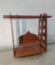 Load image into Gallery viewer, Wooden Laddu Gopal Jhula, Traditional Krishna Swing for Temple, Handmade Decorative Religious Pooja Mandir
