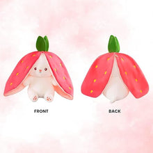 Load image into Gallery viewer, Rabbit with Chain Reversible Bunny Rabbit Soft Stuffed Toys for Girls Boys Baby Kids | Doll, Teddy Bear plushies, Animal Toy | Strawberry/Carrot Shaped Pink Colour | Valentine&#39;s Gift
