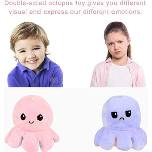 Octopus Plushie Reversible Soft Toys for Kids | Plush Soft Toys for Baby Boys and Girls| Best Gift | Octopus Soft Toy for Kids -Purple Pink