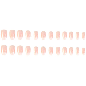 Gloss & Go 24 Reusable Artificial Fake Nail Set| Nude Peach Color Medium Coffin Press On Nails| Lightweight & Long Lasting| Quick Fix For Festivals & Special Occasions