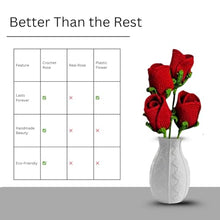 Load image into Gallery viewer, Handmade Crochet Rose Flowers Completed for Home Decoration and Valentine&#39;s Day Mother&#39;s Day Birthday Wedding Gift, Red Rose Artificial Flowers
