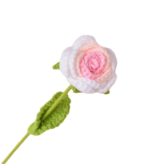Handmade Crochet Flower Artificial Crochet Flowers for Home Decoration, centretable Bouquet for Wedding, Anniversary, Birthday Shaded Pink Rose (1, Rose Pink Shaded)