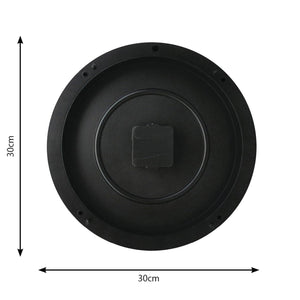 Solimo 12-inch Plastic & Glass Wall Clock - Victorian Bliss (Silent Movement), Black