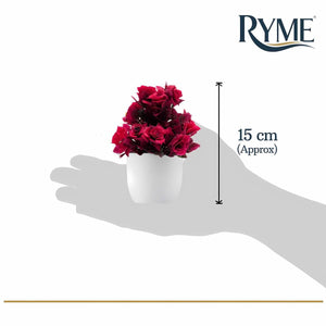 Ryme Plastic Small/Mini Fake Wild Artificial Plant with Pot/Vase for Home Office Decor Dimensions: 5 cm X 13 cm, Multi