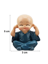 Load image into Gallery viewer, TIED RIBBONS Set of 4 Miniature Buddha Monk Statues for Home Decor and Gifts (Small, Multicolour) Resin
