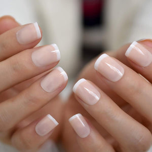 Gush Beauty Press On Nails | Reusable Extensions | Artificial Nails Set | Long Lasting Design | Glue Tabs and nail glue included | Pack of 24 Nails | For women (Square Nude - Super Short Square)