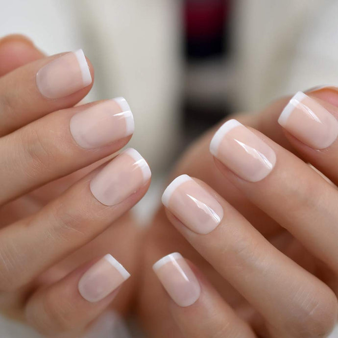 Gush Beauty Press On Nails | Reusable Extensions | Artificial Nails Set | Long Lasting Design | Glue Tabs and nail glue included | Pack of 24 Nails | For women (Square Nude - Super Short Square)