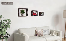 Load image into Gallery viewer, Home Sparkle MDF Wooden Wall Shelves (Brown)
