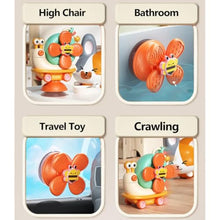 Load image into Gallery viewer, Storio 5-in-1 Baby Suction Spinner Toy, Interactive Learning Set with Rattle and Sensory Play, for 6+ Months Kids - Orange &amp; Cream
