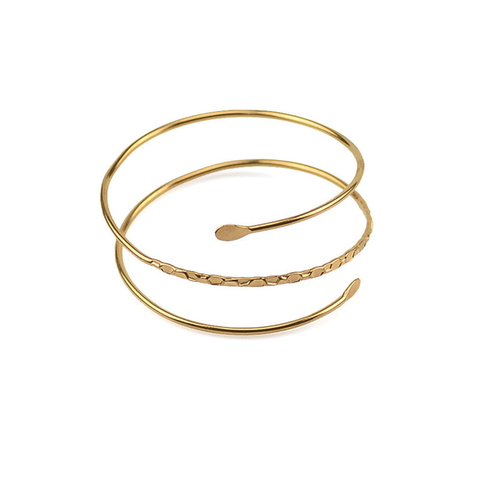 CHUU YUNG Upper Arm Cuff Armlet Open Wrap Bracelet Minimalist Crystal Sun Moon Butterfly Flower Bangle Adjustable Leaf Feather Armband for Women Wedding Costume Jewelry, Metal