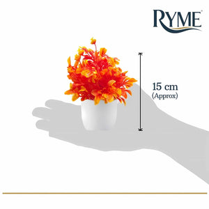 Ryme Plastic Small/Mini Fake Wild Artificial Plant with Pot/Vase for Home Office Decor Dimensions: 5 cm X 13 cm, Multi