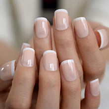 Load image into Gallery viewer, Gush Beauty Press On Nails | Reusable Extensions | Artificial Nails Set | Long Lasting Design | Glue Tabs and nail glue included | Pack of 24 Nails | For women (Square Nude - Super Short Square)
