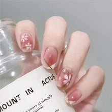 Load image into Gallery viewer, 24 PCS Stick On Nails for Women Press On Nails Girls French Nail Reusable Jelly Glue Nail Kit Nails Extension Fake Nails
