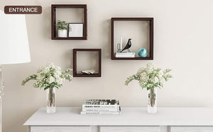 Home Sparkle MDF Wooden Wall Shelves (Brown)
