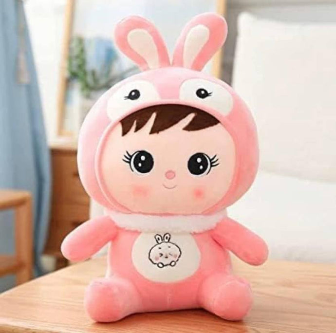 Niku Doll (30cm, Pink) | Soft Plush Doll Toy with Rabbit Ear, Teddy Bear, Best Gift Toy and Pillow for Kids, Girls and Adults | Valentines