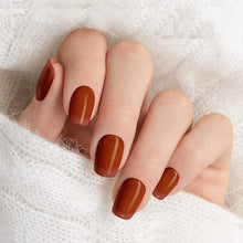 Load image into Gallery viewer, Cazuela 16PCS Semi Cured Gel Nail Polish Strips, Self Adhesive Full Wrap Gel Nail Art Sticker, Waterproof Gel Nail Wrap Stickers with Nail File and Stick (17Reddish Brown), 15 Centimeters
