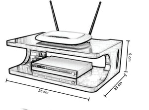 Set top Box Stand | WiFi Router Holder Wooden Wall Shelves | Setup Box Stand for Home | Wall Mount Stylish WiFi Router Holder TV Cabinet Living Room Furniture