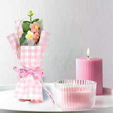 Load image into Gallery viewer, Handmade Crochet Artificial Flowers with Light | Aesthetic Room Decor, Living &amp; Bedroom Decor | Artificial Flower Wall Decor | Great for Gifting - Pink-2-15x2x40 CM, Plastic
