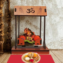 Load image into Gallery viewer, UPYOG Swing Wooden Laddu Gopal Jhula,Krishna Hindola Palana,Decorative Laddu Gopal for Temple Pooja, Showpiece Figurines,Religious Idol Gift Article Krishna Janmashtami
