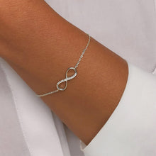Load image into Gallery viewer, VAMA Traditional Rhodium Plated Adjustable Infinity Charm Bracelet Chain for Women &amp; Girls
