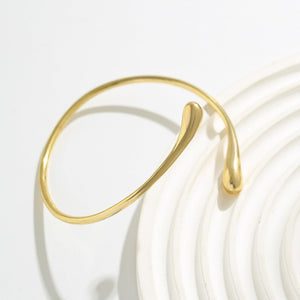 Arm Cuff for Women Upper Arm Jewelry Gold Band Bangle Bracelet Summer Beach Essentials, A:Waterdrop Gold, Adjustable