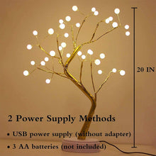 Load image into Gallery viewer, REFULGIX 36 LED Pearl Bonsai Tree Lamp with Touch Switch | USB &amp; Battery Operated Decorative Light for Home, Bedroom, Festival, Gift Use (Warm White, Pack of 1)
